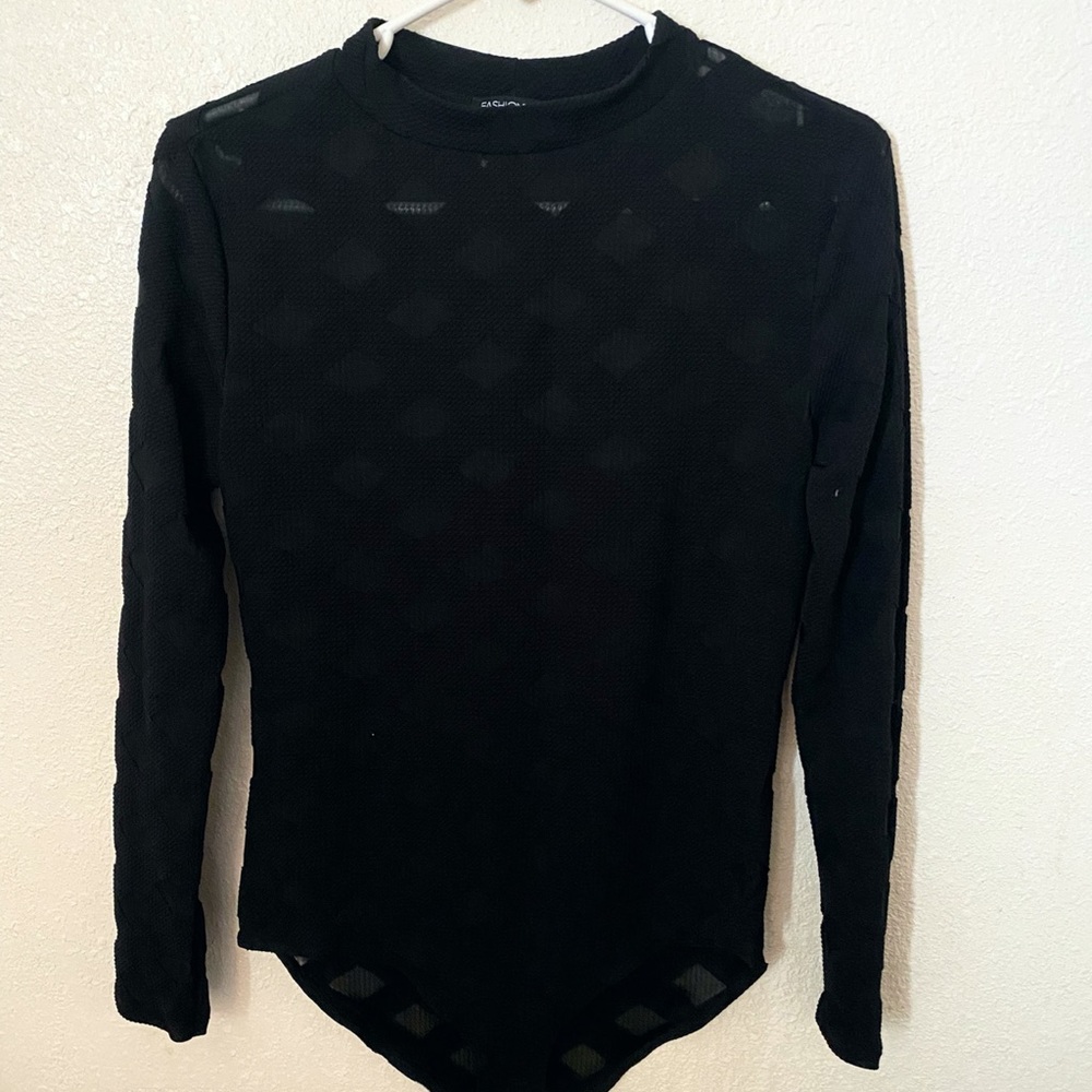 Fashion nova black see through body suit